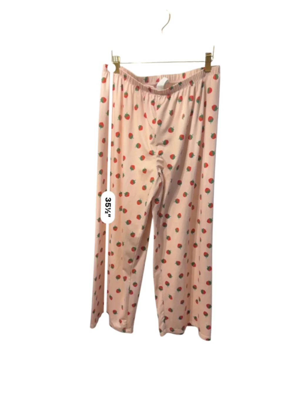 Size L Kate Spade Strawberry Pajama Set, Pink and Red Short sleeve top and pants